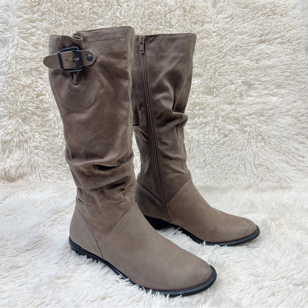 WHITE MOUNTAIN DIA BOOT knee high tall slouchy boots light taupe